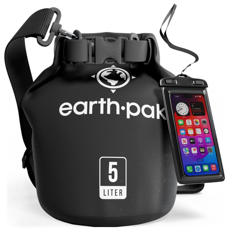 Earth Pak Waterproof Dry Bag - Roll Top Waterproof Backpack Sack Keeps Gear Dry for Kayak with Waterproof Phone Case - Image 1
